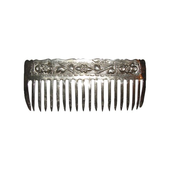 Antique Chinese Inspired Long Short Hair Comb w/ F